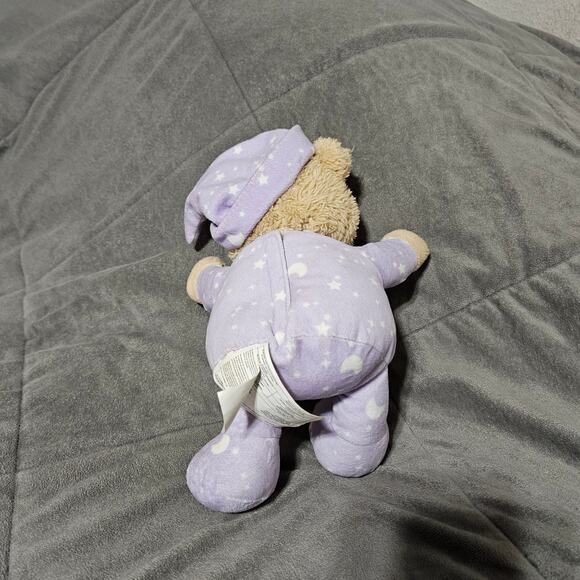 Avon Night Light Up Plush Teddy Bear Purple Pjs Pajamas Yellow Star Moon WORKS - Picture 3 of 8